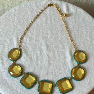 Kate Spade: Gold Tone & Teal Necklace- Statement Piece